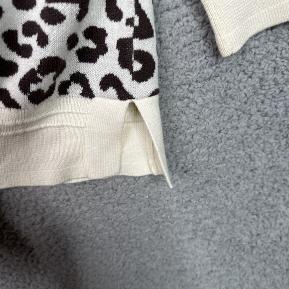 Soft Surroundings Leone Sweater 1X Rainbow Leopard Print Turtleneck Longline - Picture 4 of 14